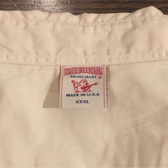TRUE RELIGION Men’s Beige Buddha Western Button Down Shirt Size 3XL NWT - Picture 8 of 15